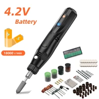cordless small electric drill 5 speed 5000 18000rpm electric grinder micro rechargeable drill woodworking carving diy tools set