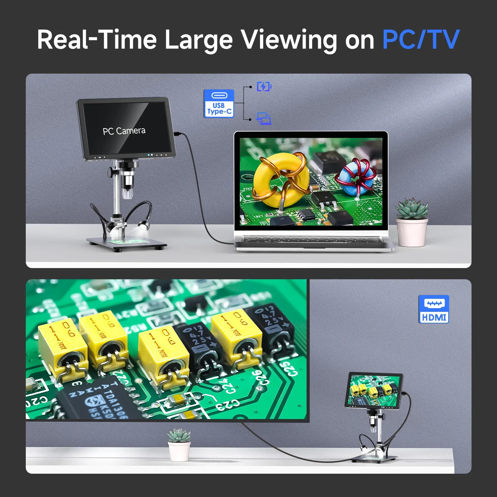 Цифровой микроскоп с HD-экраном промышленный новый 10 1-дюймовый электронный для