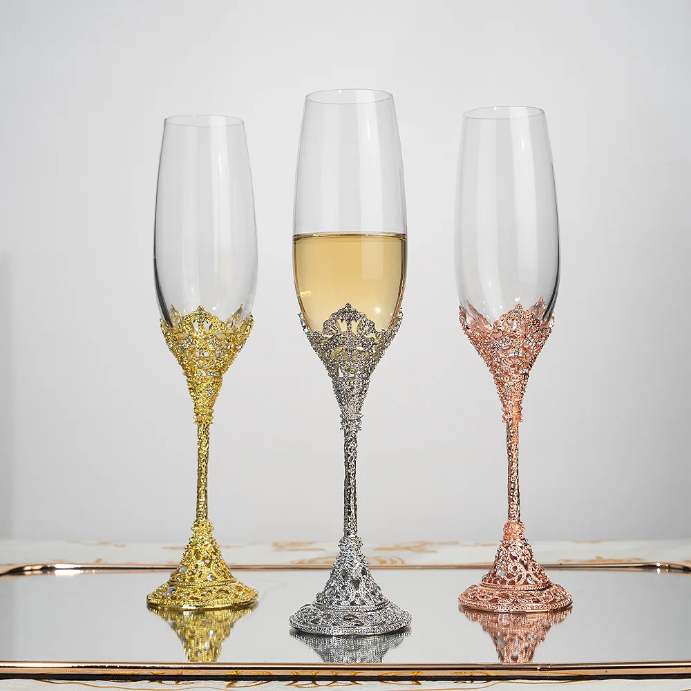 

Simple Style Crystal Glass Goblet Sparkling Wine Glass Retro High-end Champagne Glass