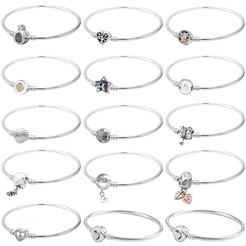 

Браслет из серебра 925 пробы с застежкой в виде сердца и листьев