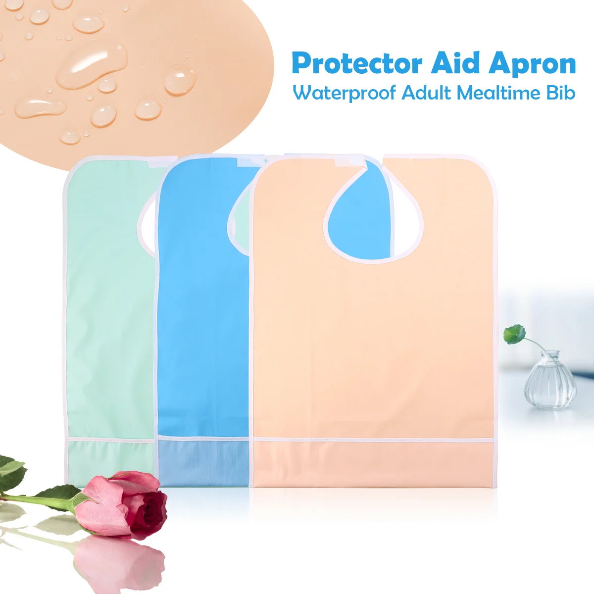 

Bib Mealtime Adult Protector Waterproof Bibs Apron Clothing Aid Setadults Eating Cloth
