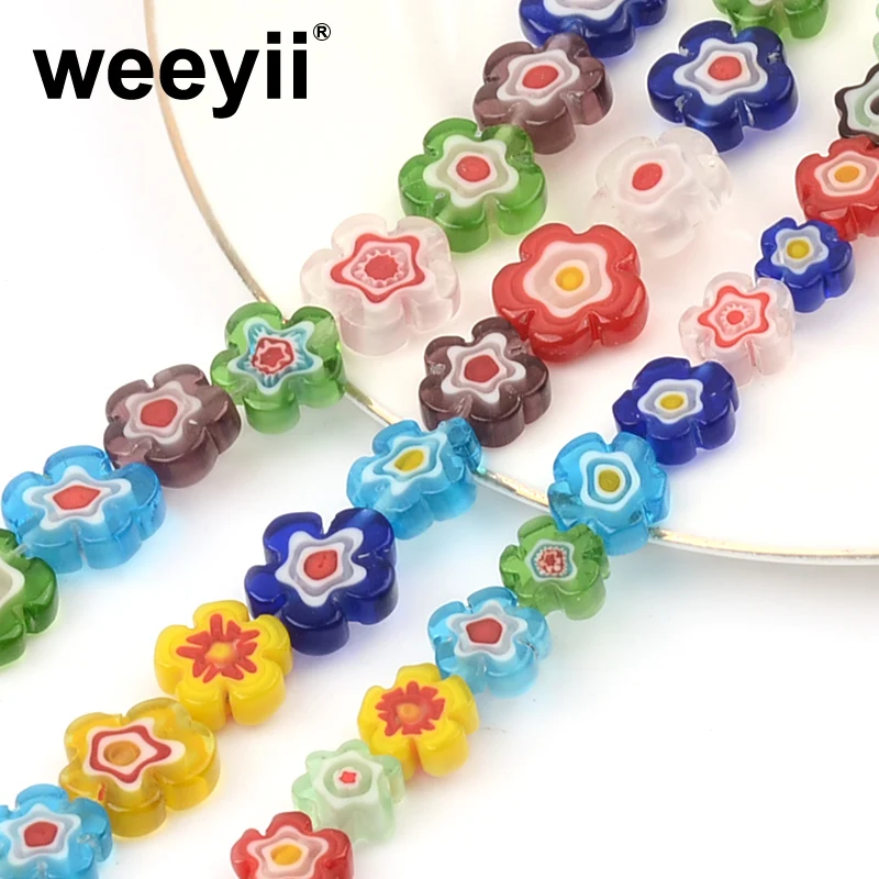 

New Flower Shape Pattern Mixed Millefiori Glass Beads Loose Spacer Lampwork Beads For Jewelry Making Bracelet Necklace DIY