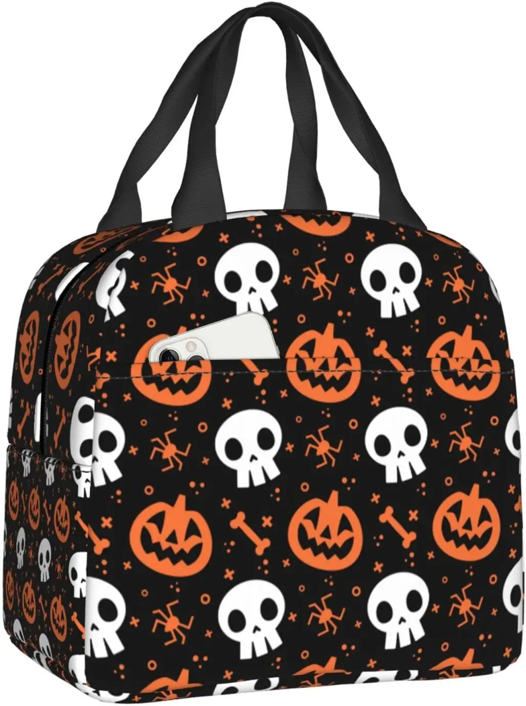 

Halloween p Lunch Bag Insulated Reusable Lunch Box Thermal Tote Bag Container Cooler Bag for Women Men Travel/Picnic/Work/Beach