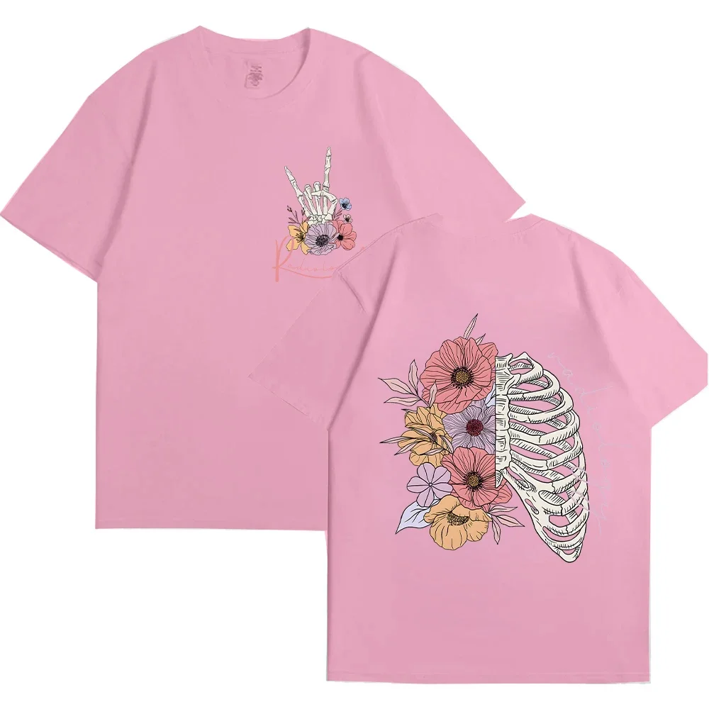 Женская рубашка со скелетом Rad Tech с цветочным принтом футболки из радиологии