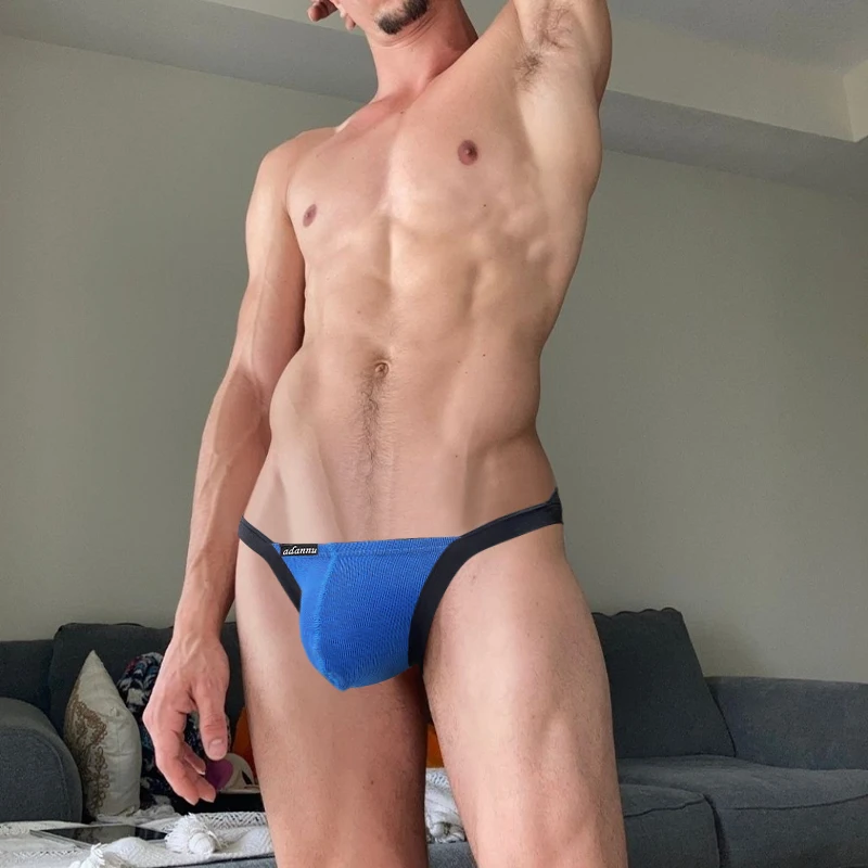 

Трусы-брифы мужские с U-образной выпуклостью, пикантное нижнее белье из хлопка, тонкие трусы для геев