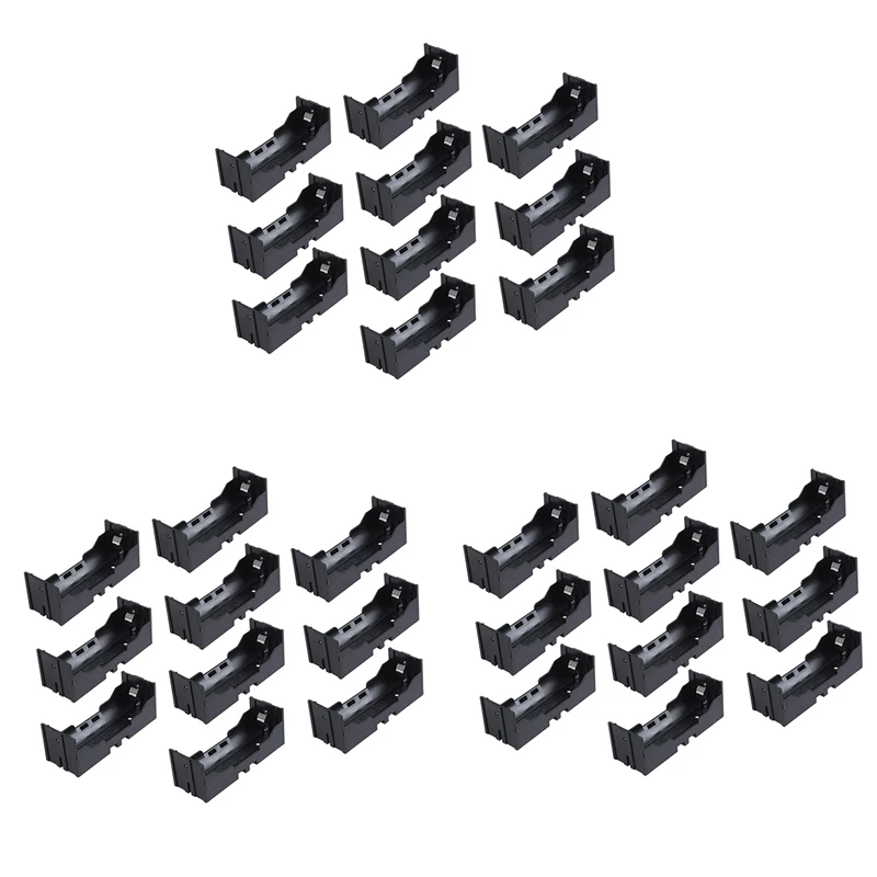 

HTHL-Plastic Single 26650 Battery Holder Case Storage Box 30Pcs Black