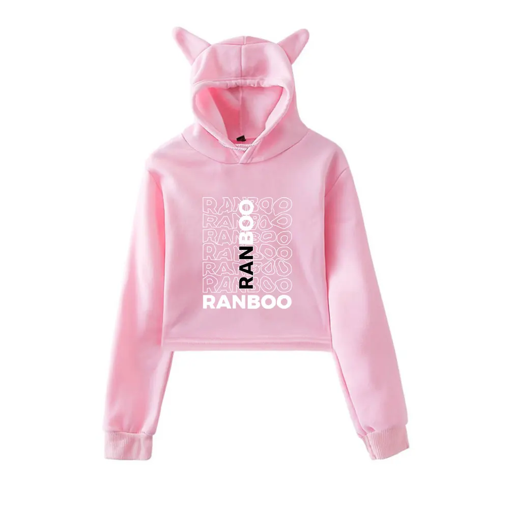 

Худи Dream Ranboo Merch для девочек, свитшоты для женщин, укороченный топ с кошачьими ушками, худи Ranboo Merch, молодежная уличная одежда Dream SMP
