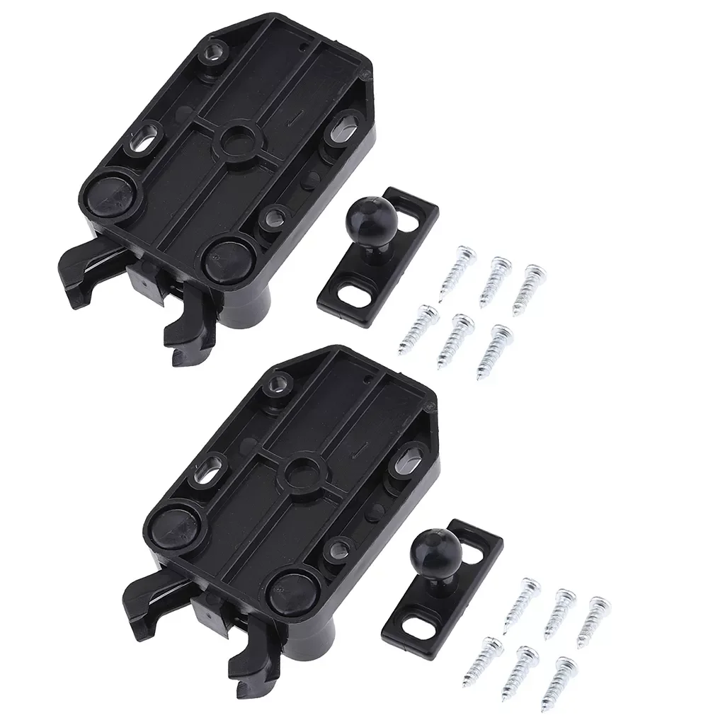 

2x Loft Catch Hatch Push Attic Cupboard Latch Press Lock Cabinet Panel Black