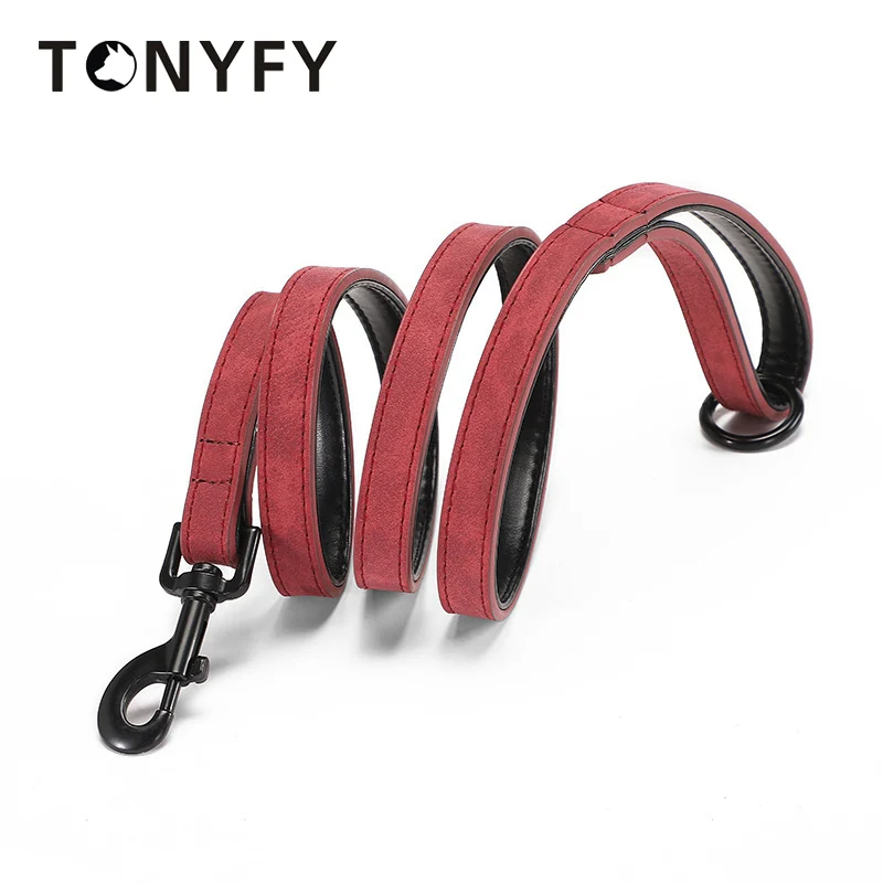 

Pet Leashes PU Leather 130cm Dog Leash Traction Rope with Padded Handle for Small Medium Large Dogs Walking Training Supplies