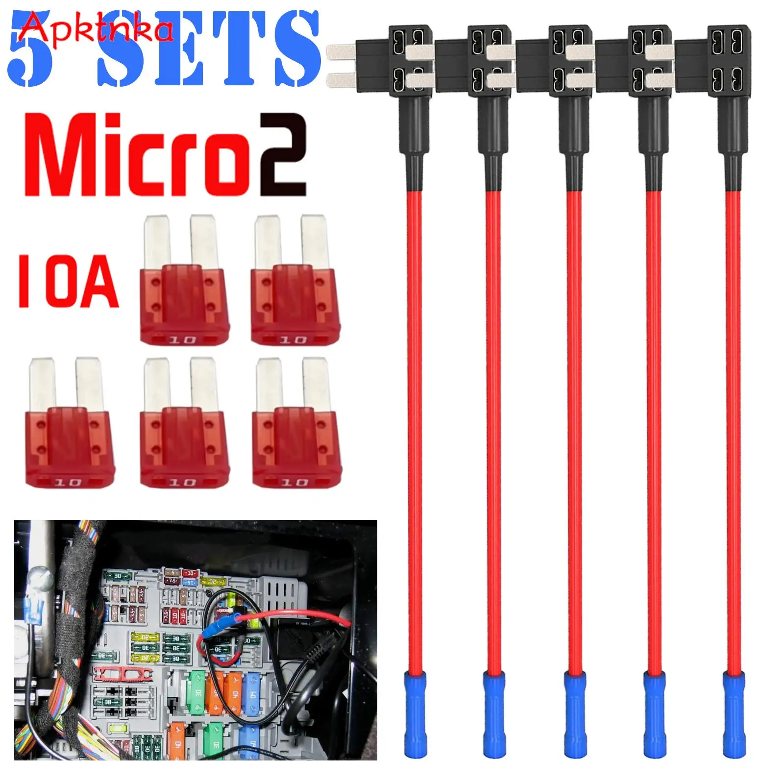 APKTNKA 5 шт. автомобильный адаптер Add-A-Circuit Micro 2 держатель ...