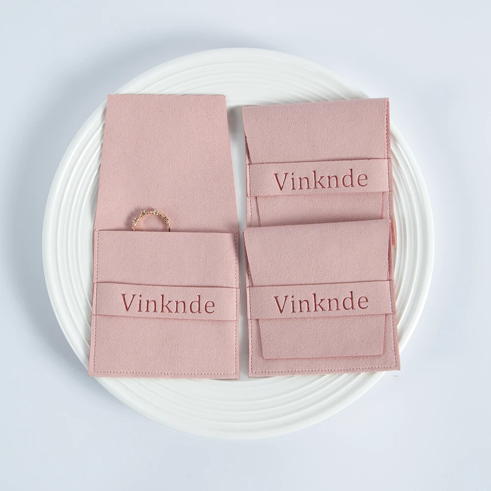 50pcs Bulk Suede Microfiber Jewelry Organizer Gift Bags Custom Logo 10x10cm Wedding Favor Candy Rings Necklace Goodie Mini Bag