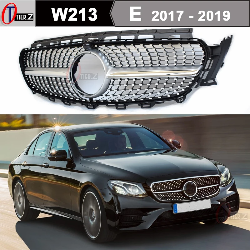

W213 гриль, бриллиантовая Решетка переднего бампера автомобиля, идеально подходит для Mercedes Benz E Class W213 S213 A238 C238 2017 - 2019