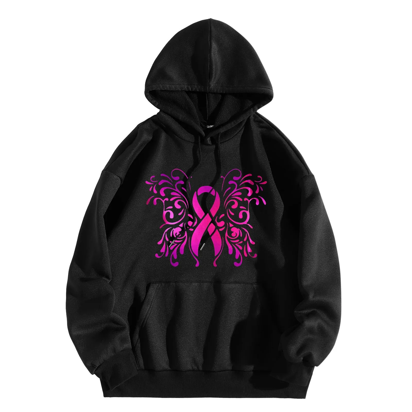 

Women'S Artistic Butterfly Print Hoodie Breast Cancer Awareness Hoodie Cancer Hoodie Loose Long Sleeve Clothes For Ladies Autumn
