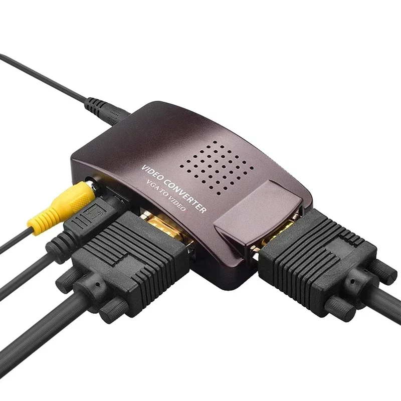 Видеоконвертер VGA в AV RCA S-Video Адаптер дисплея 1080P 60 Гц Full HD для ноутбука ПК к