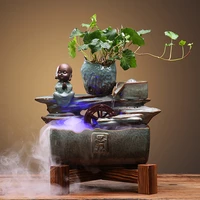 fengshui wheel water fountain neo chinese style ornaments indoor waterwheel desktop bonsai good fortune ball lucky opening gift