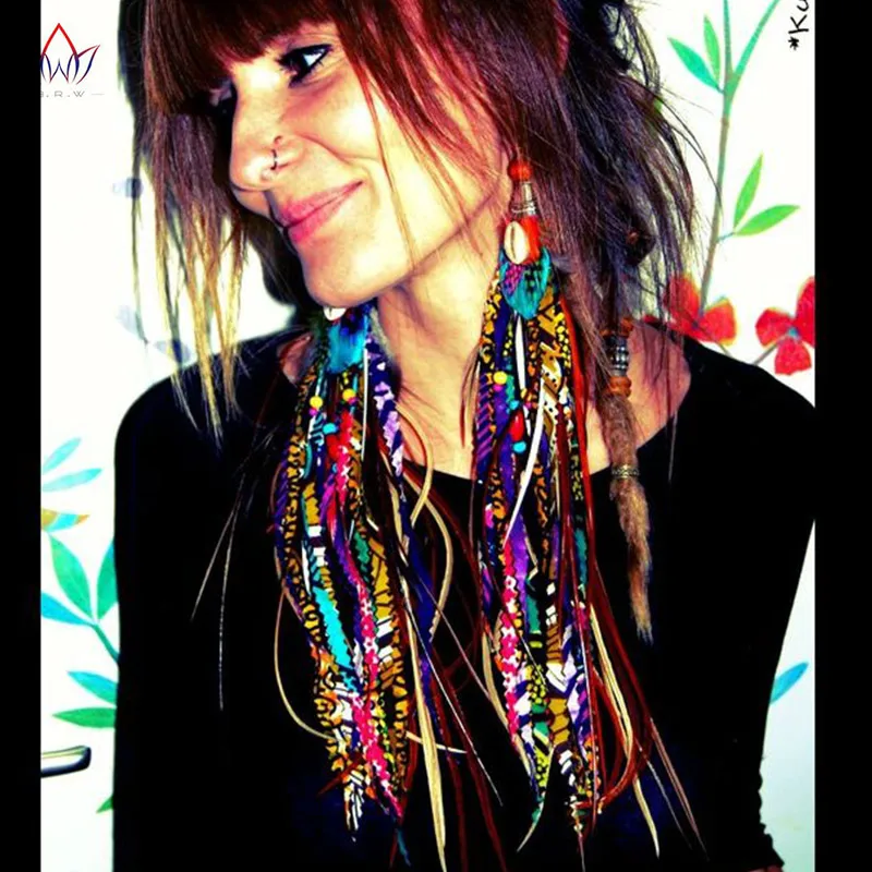 

2 Pairs Fabric Handmade Earrings With Tassel Boho Long Earrings African Tribal Ankara Handmade Jewelry African Earrings WYB129