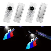 2pcs led car door welcome light automobile external accessories for e83 x3 series logo model auto hd projector lamp