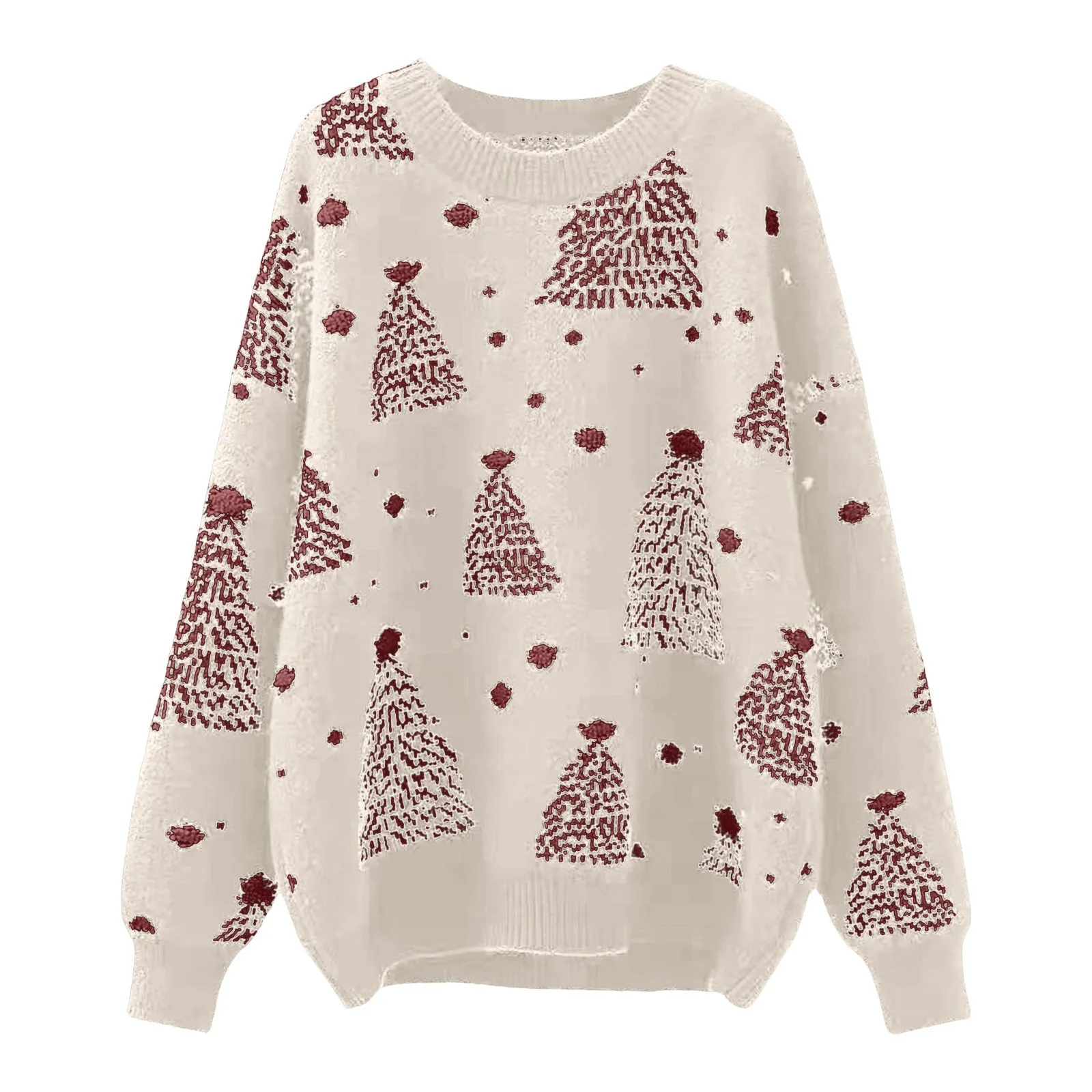 Рождественские вязаные свитера для семейных пар жаккардовые джемперы с длинными