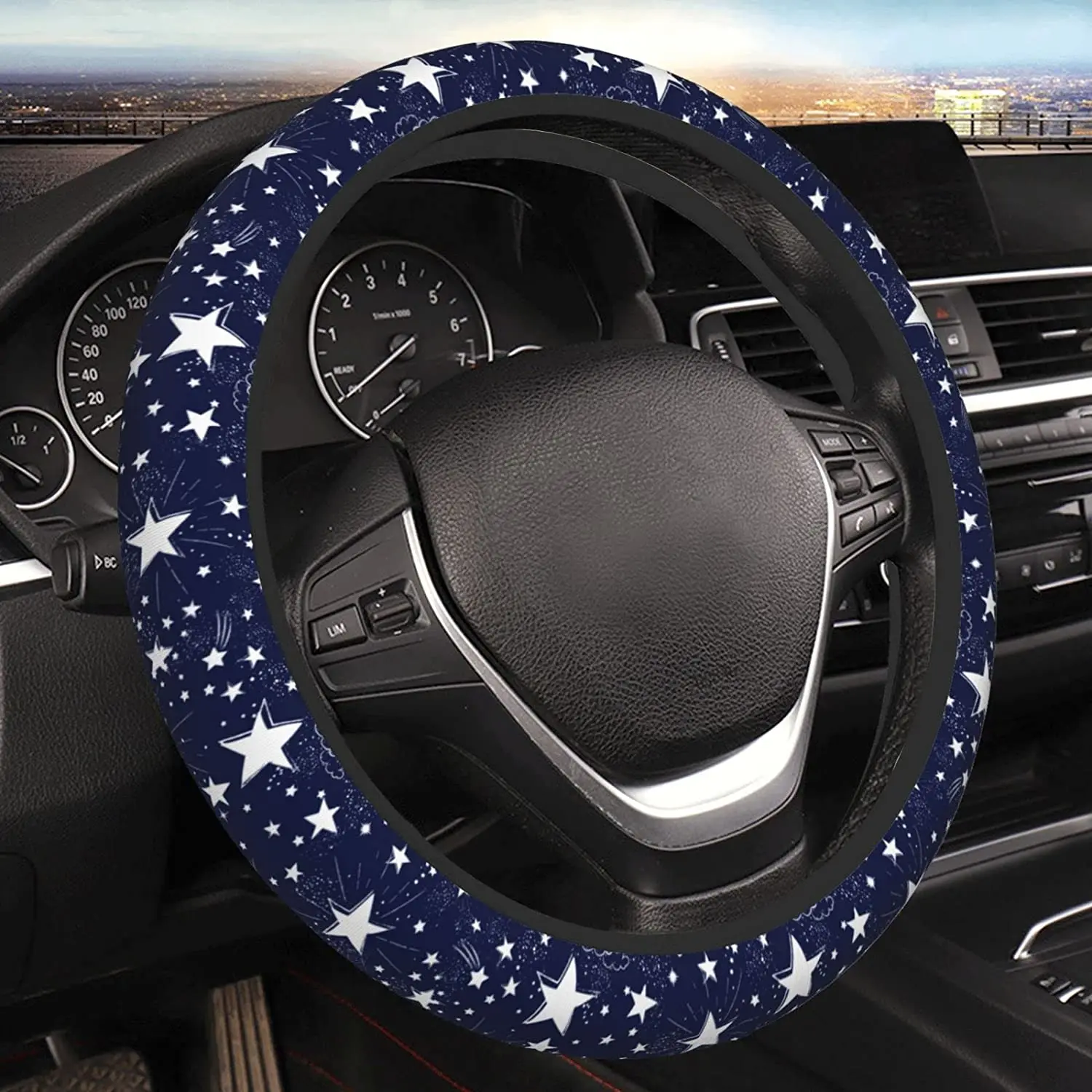 

Star Cute Steering Wheel Cover Universal 15 Inch Car Accessories Protector for Women Men Girls