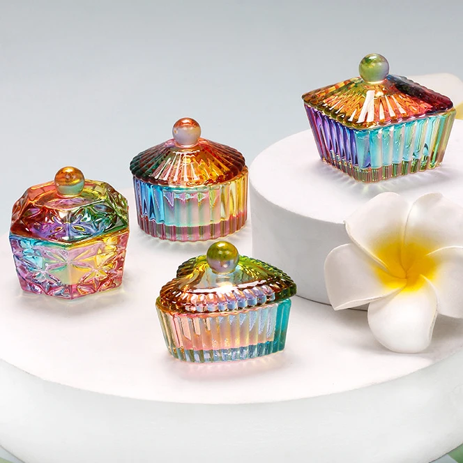 

Акриловый стакан для ногтей, акриловый мини-контейнер для жидкости, Хрустальная корона, держатель для тарелки, чашки с крышкой, инструмент д...