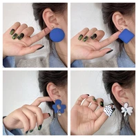 new korean fashion klein blue earrings for women arcylic geometric dangle drop earrings brincos 2022 trendy jewelry gifts