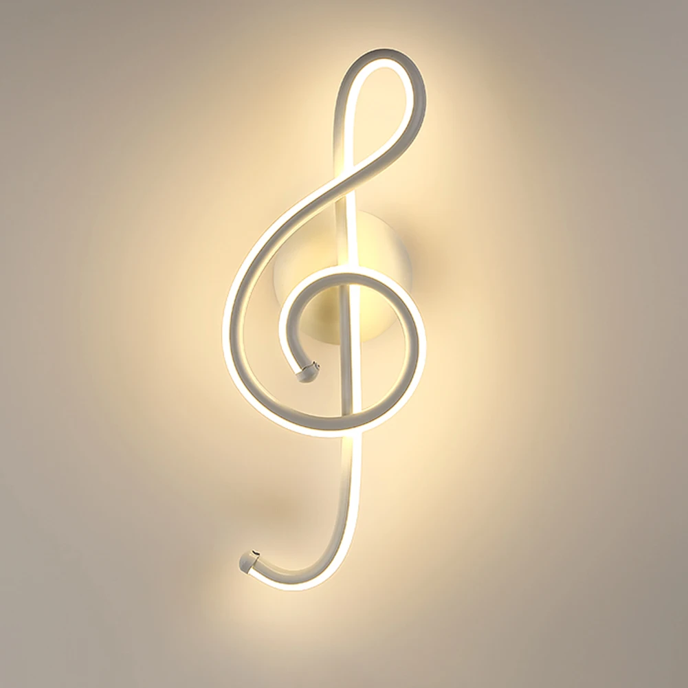 

Creative LED Musical Note Design Wall-Mounted Lamp Modern LED Musical Note Bedside Spiral Night Light Indoor