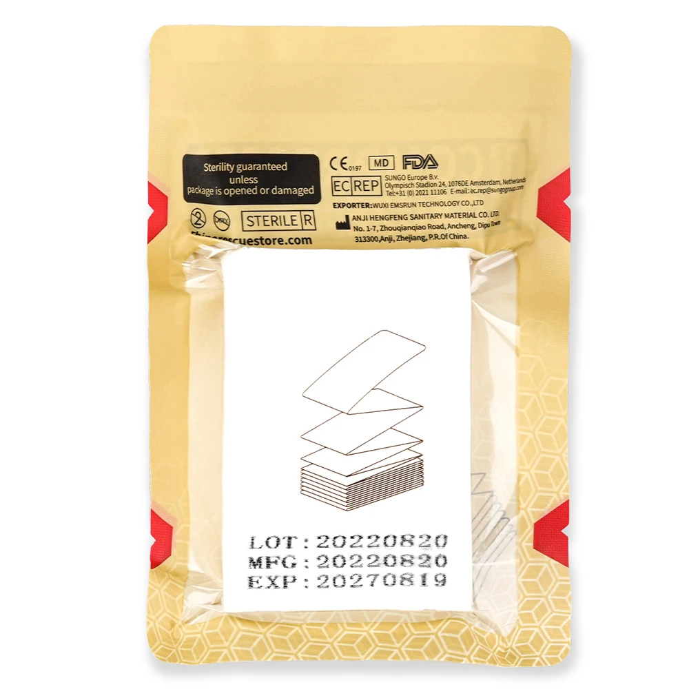 Стерильная сжатая Марля RHINO для аварийной повязки на рану первой помощи кемпинга