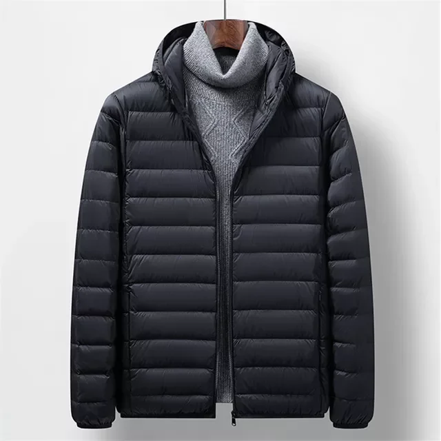 

NEW IN Business Casual Lightweight Water-Resistant Packable Puffer Jacket 2021 Men Fashion Hooded Warm Autumn Winter Coats