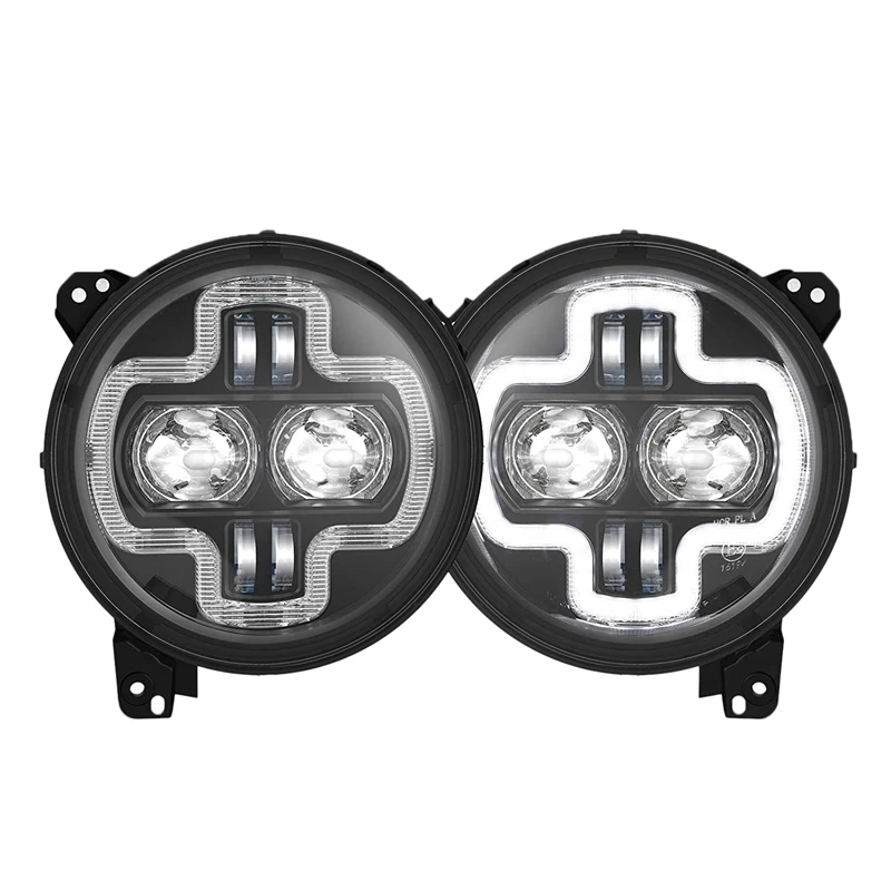 

Светодиодный лампа с гало DRL, 2019 2020 2021 для Jeep JL 2019-2021 для Jeep Gladiator JT, фара дальнего и ближнего света с дневным ходом