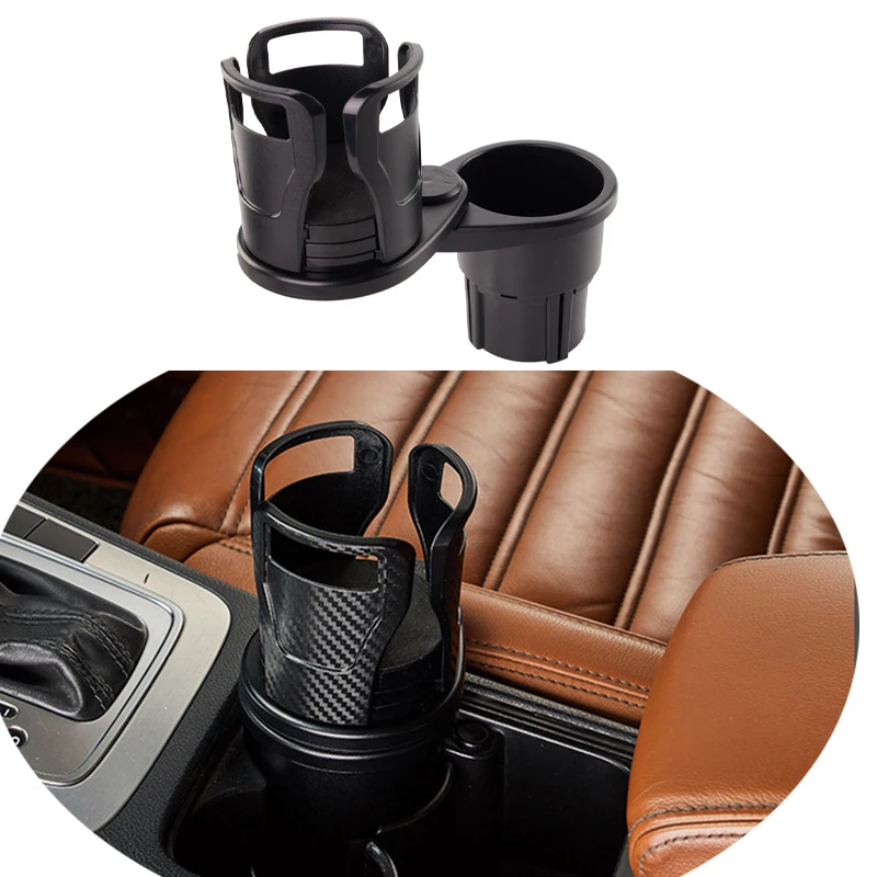 

1pcs Black Car Water Cup Holder Drinking Bottle Bracket Adjustable Dual Multifunctional Holders Automobile Interior Accessories
