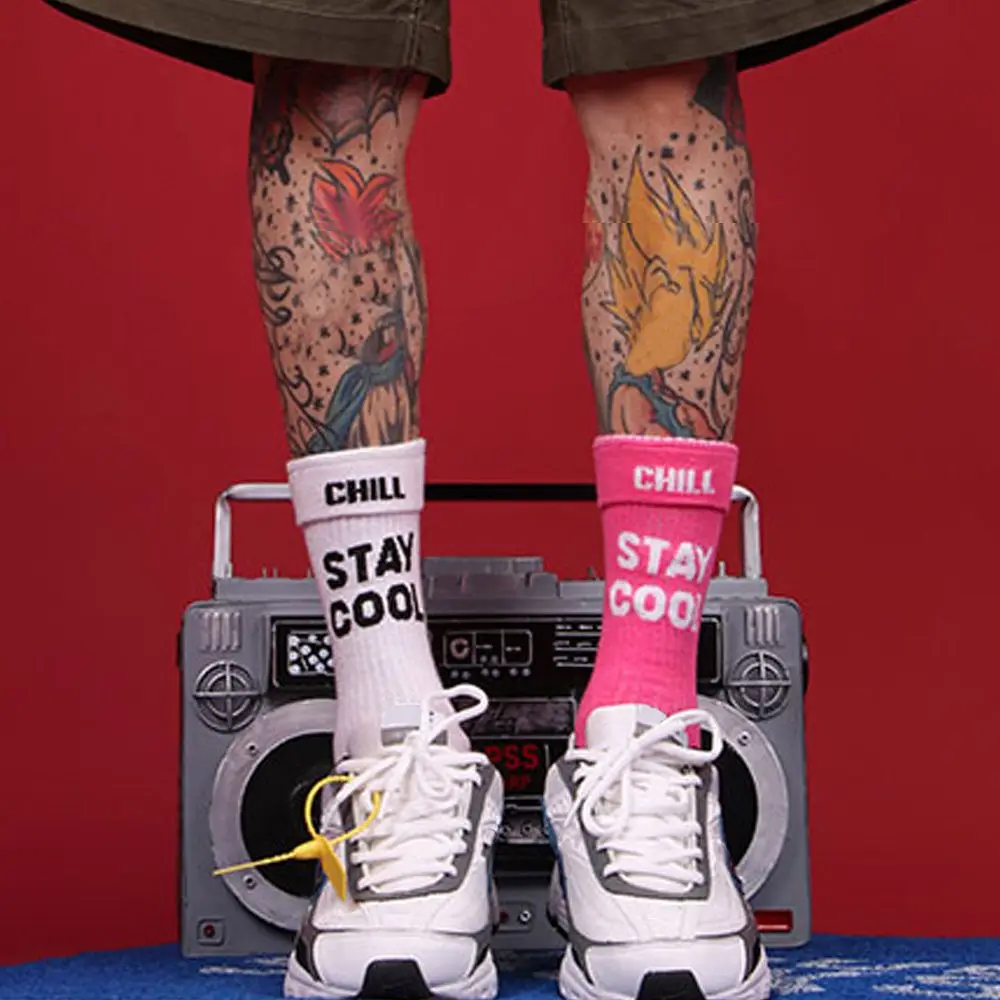 

New Streetwear Letter Cotton Socks For Women Tube Socks Men Tide Socks Breathable Hiphop Stocking Skateboard Sock Personalize