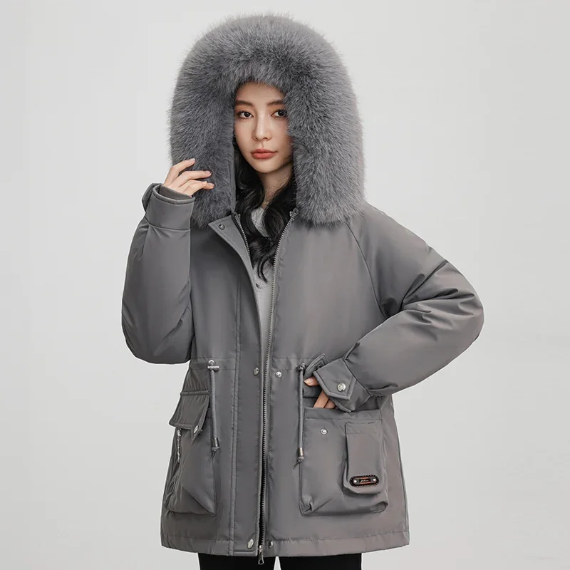 Теплая парка модная зимняя куртка женская короткая 3XL Женская зимнее пальто