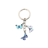 novelty colorful enamel butterfly keychain ladies car key case accessories jewelry gift wholesale