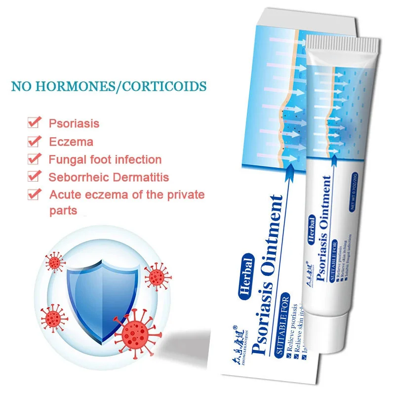 Antibacterial Cream Psoriasis Herbal Treatment Eczema Anti-itch Relief Rash Urticaria Desquamation Ointment Body Skin Care |