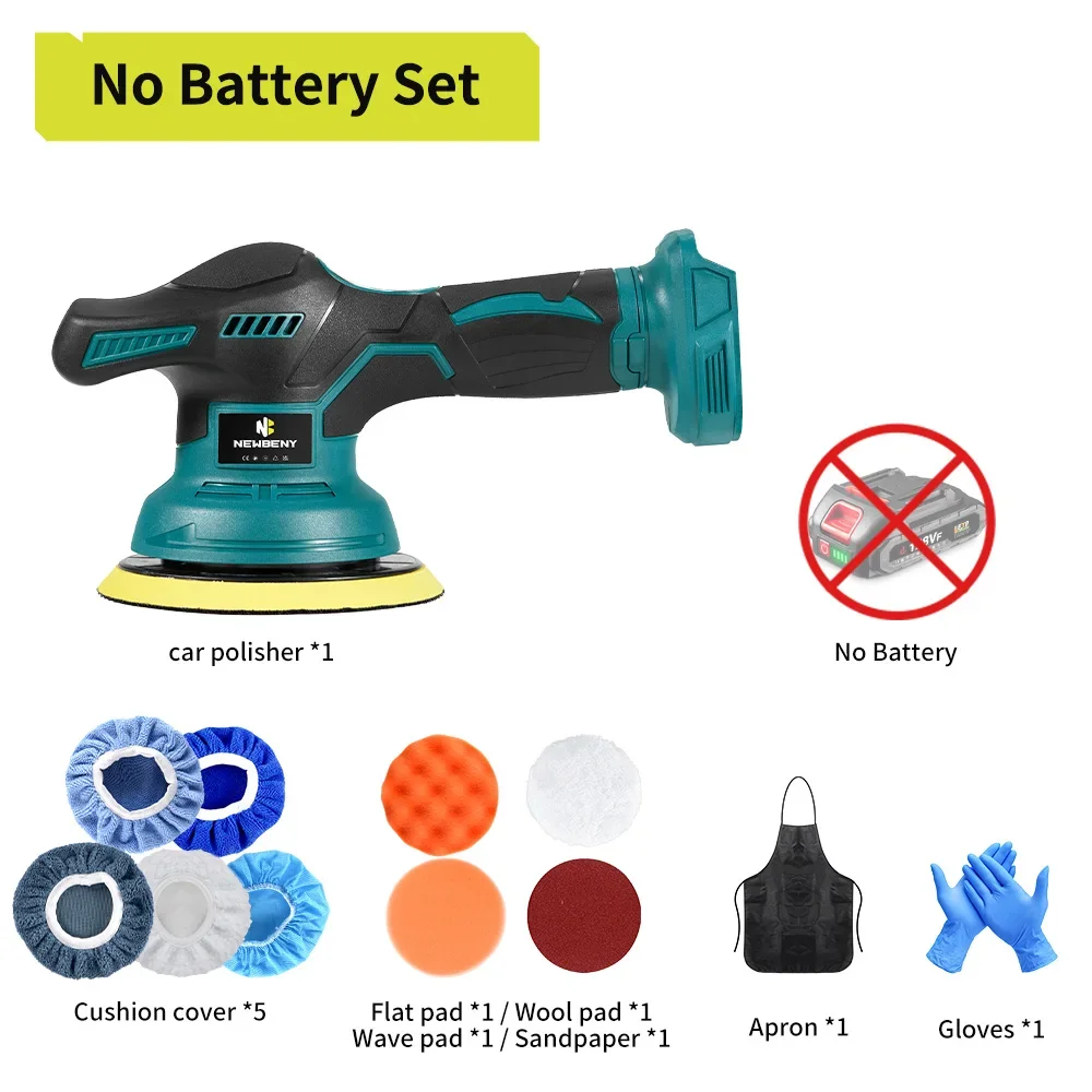 

NEWBENY Беспроводной полировщик для авто 150 мм 8 скоростей 21В