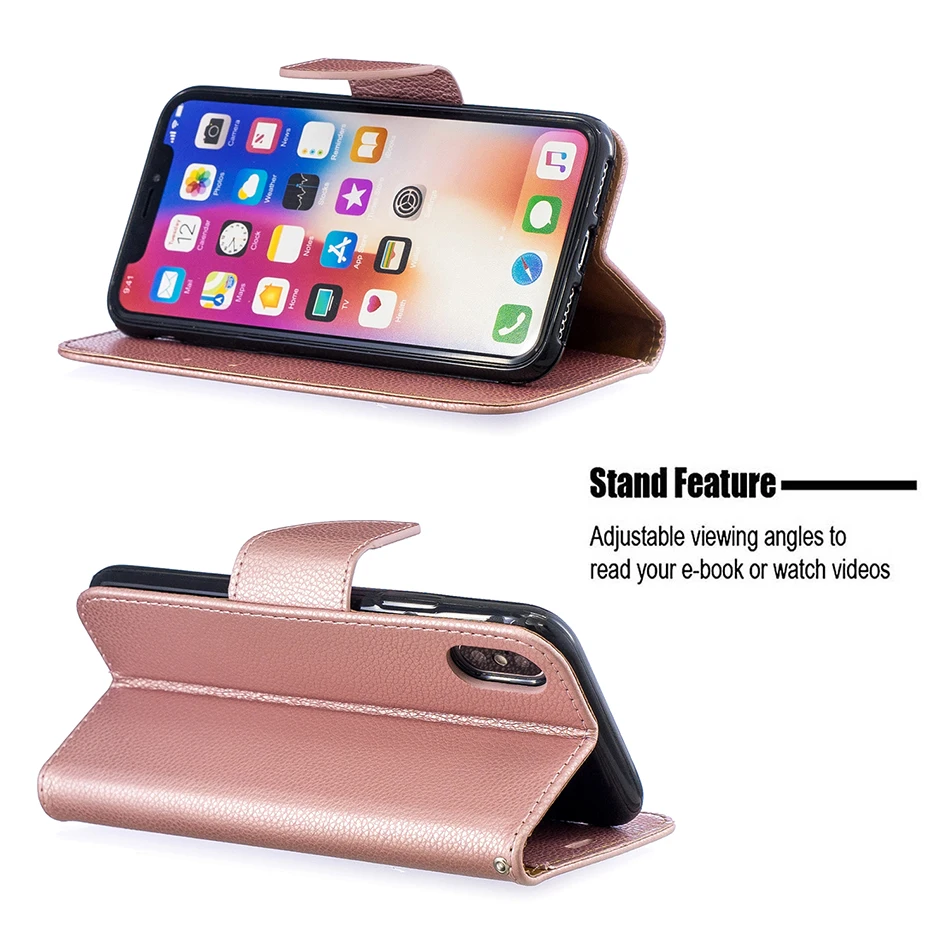 Luxury Litchi Solid Color Wallet Flip Case For iPhone 14 12 mini 11 Pro Max iPhone SE 2020 2022 10 XS X XR 6 6S 7 8 Plus Cover