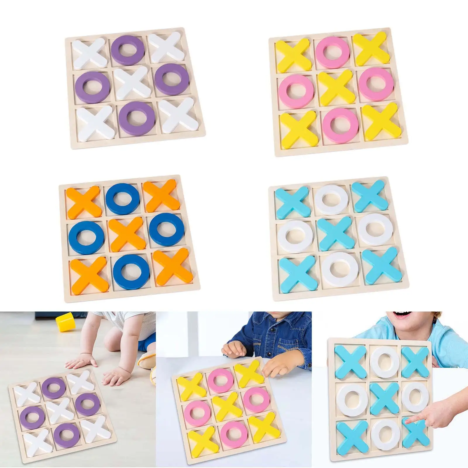 

Wood Tic TAC Toe Game Set Xoxo Chess Board Game for Outdoor Indoor Adult
