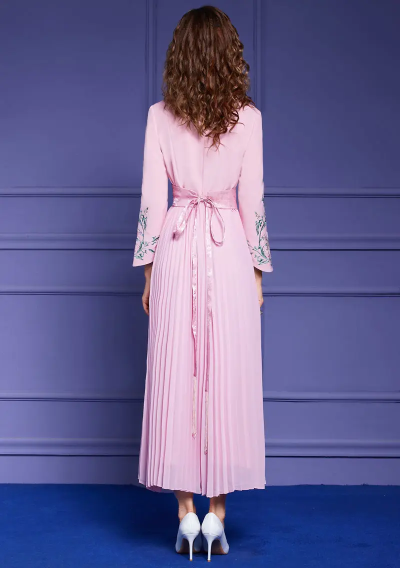 Женское винтажное коктейльное платье элегантное розовое шифоновое