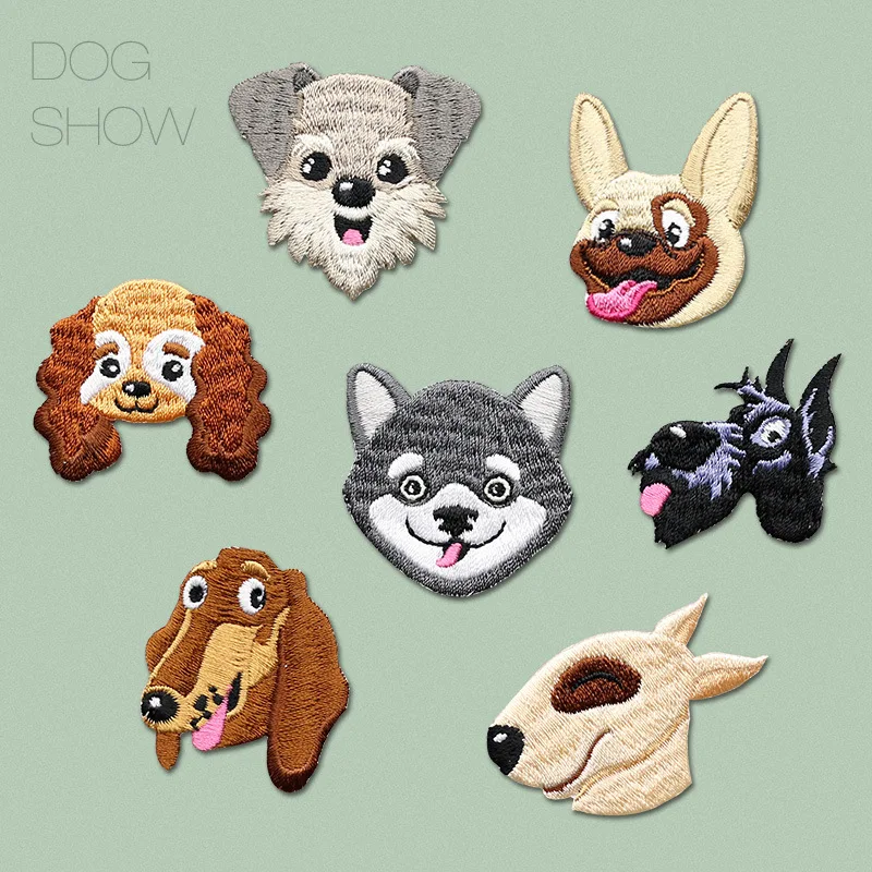 

Fashion Puppy Patch Cartoon Dog Embroidery Badge Applique Cute Pet Dog Ironing Patches DIY Thermal Transfer Stickers for Clothes
