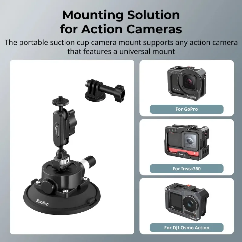 Фото Крепление-присоска SmallRig 5855/5856 для экшн-камер DJI Osmo с шаровой головкой, держателем для телефона и магическим кронштейном, аксессуар для экшн-камер №5