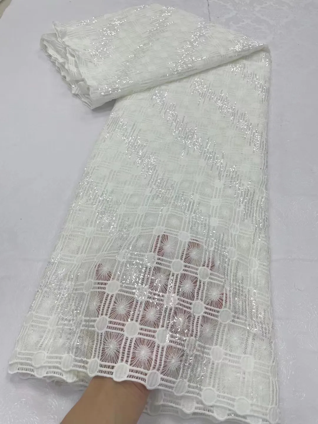 Новейшая белая африканская Водорастворимая кружевная ткань новый французский