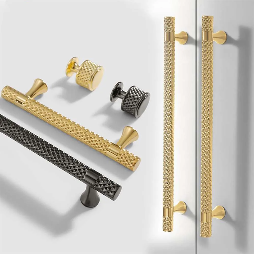 

High-end Minimalist Cabinet Door Handle Round Golden Light Luxury Wardrobe Handle Zinc Alloy Cabinet Wine Cabinet Accessories