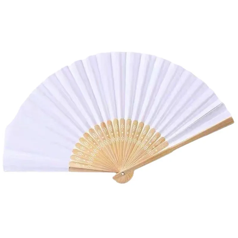 

10pcs White Folding Elegant Paper Hand Fan Bridal Shower Supplies Hand Drawn Bridesmaid Gift Mariage Fan Wedding Favors Gifts