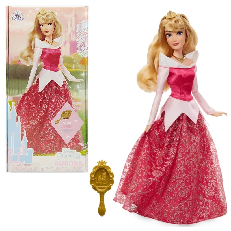 

Original Disney Store Sleeping Beauty Aurora Princess Joint Vinyl Doll Figure Play House toys For children Xmas girl gift
