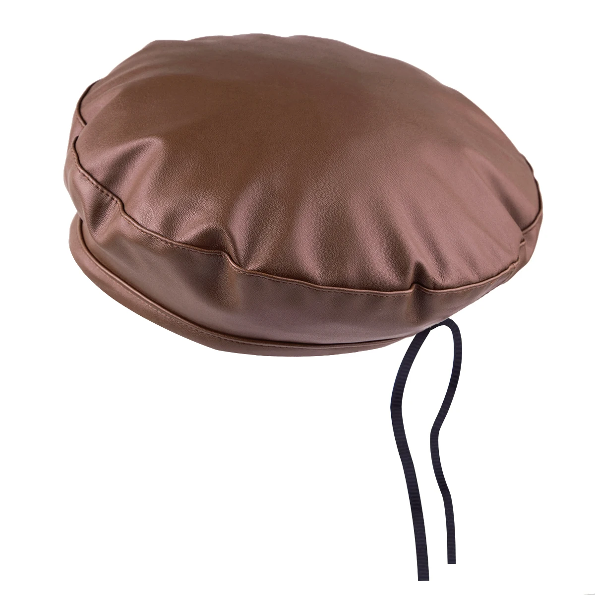 

Autumn Winter PU Leather Women Beret Hat French Artist Warm Beanie Cap Retro Solid Color Adjustable Berets