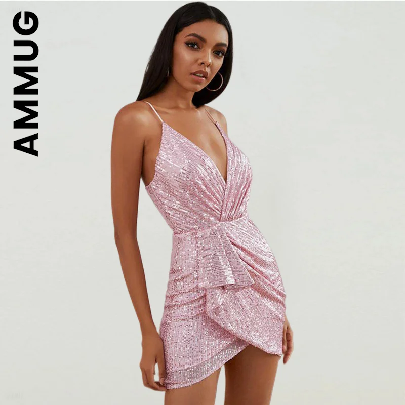 

Ammug Sexy Short Dress Fashion Women Dress Sleeveless Holiday Dresses Backless Spaghetti Straps Woman Clothes Vestidos Female