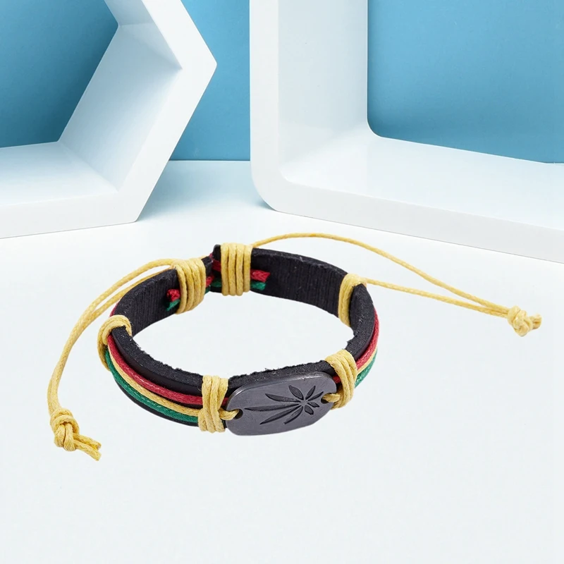 5-кратный кожаный браслет Rasta Jamaica Reggae |