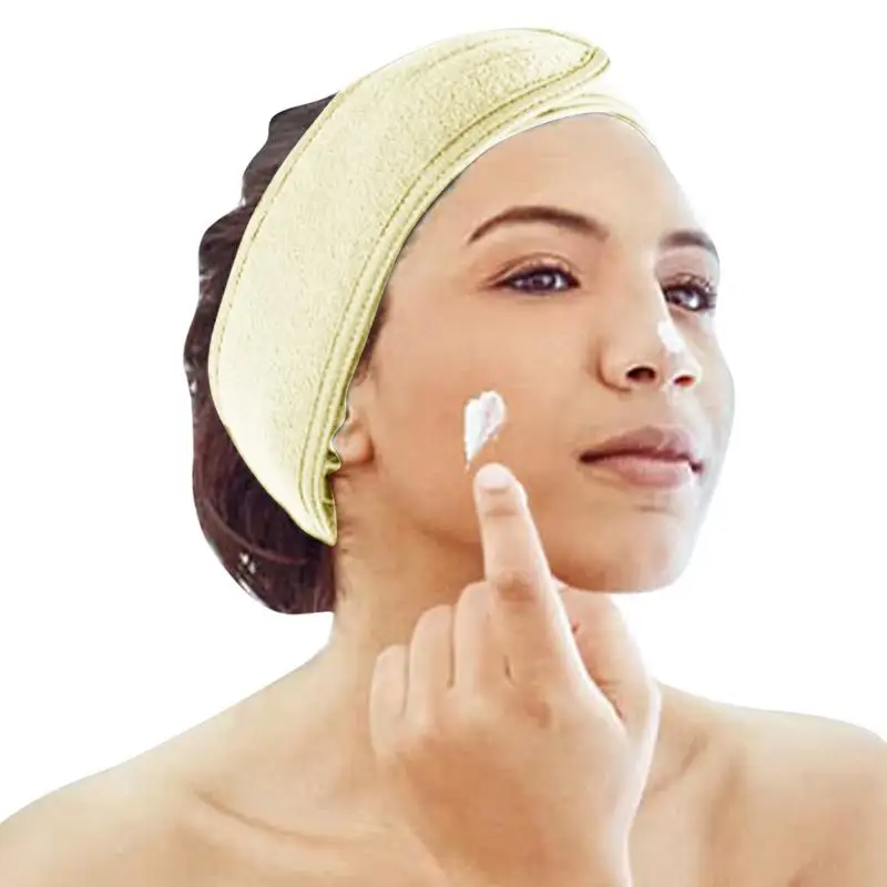 

Головная повязка спа для лица, суперпоглощающая повязка на голову для макияжа, Регулируемые широкие повязки на голову, полотенце с волшебной лентой для мытья лица и душа