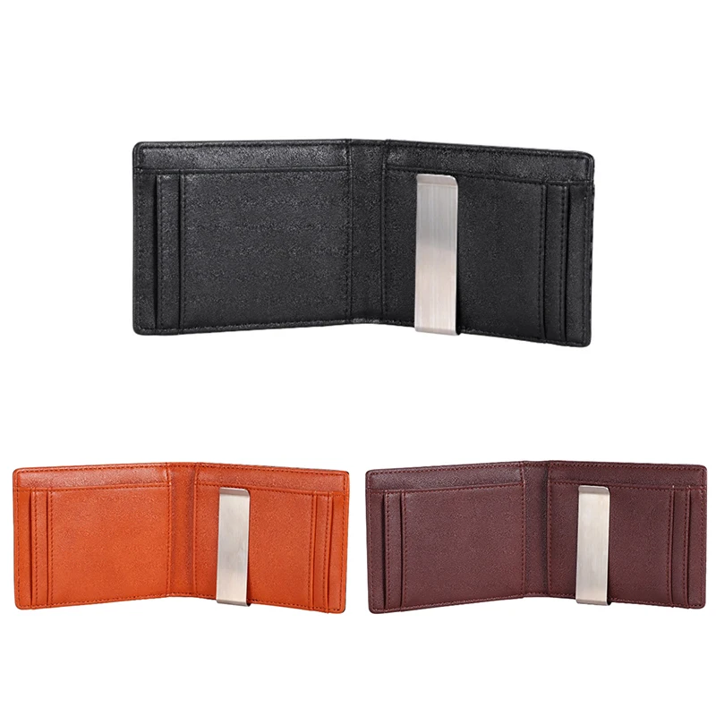 

New Rfid Carbon Fiber Men Money Clip Wallets Case Card Money Bag Holder Metal Purse Thin Slim