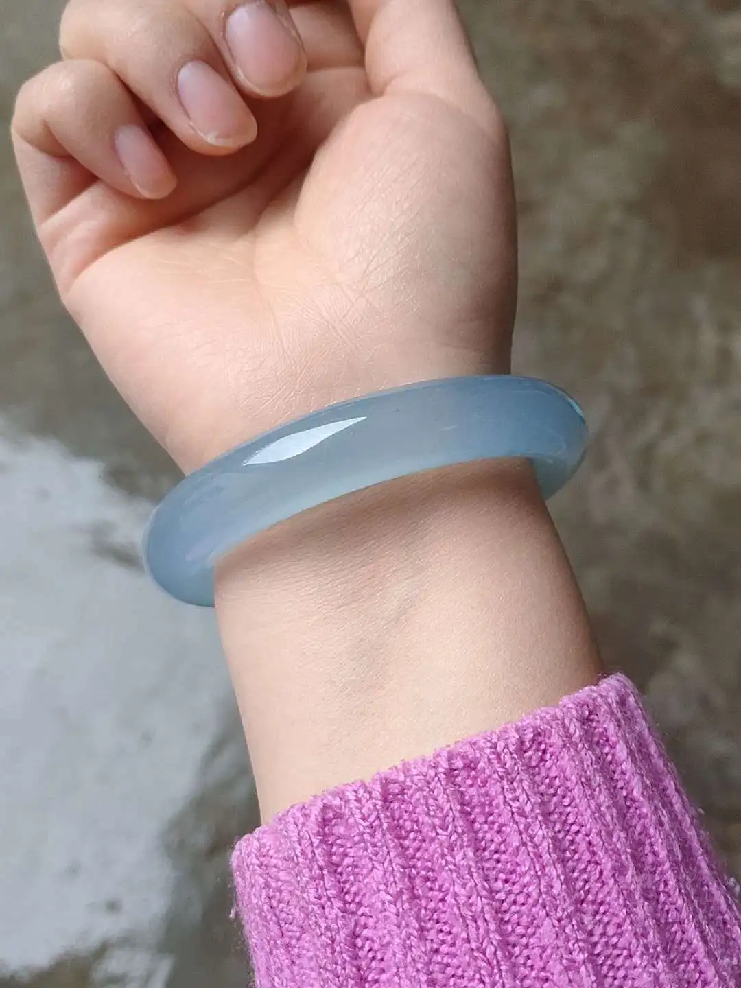 Натуральный светло-голубой нефритовый браслет ручной работы браслеты из